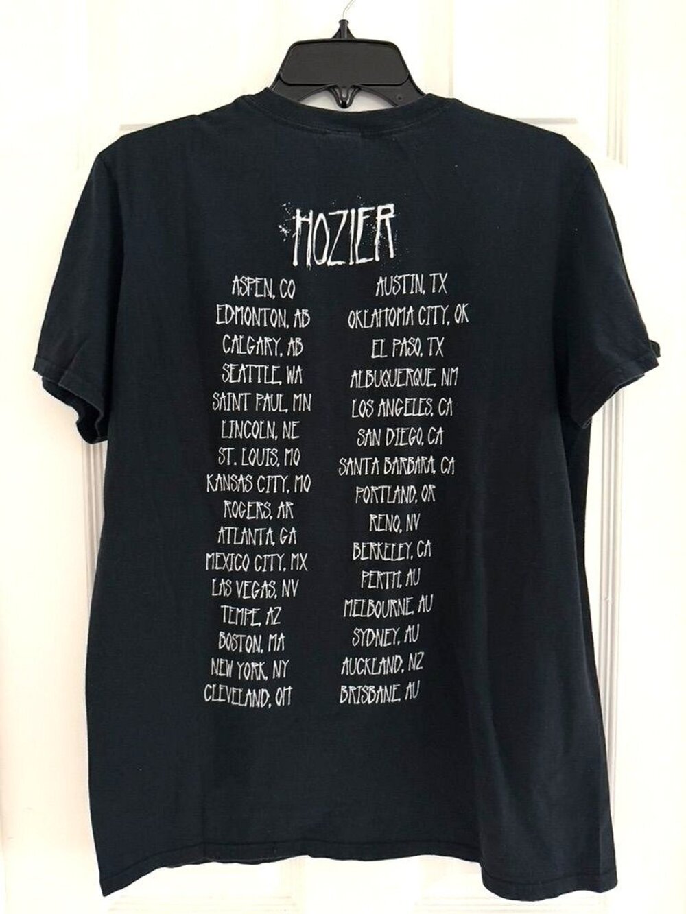 Hozier Gildan Soft Spun Black Concert T-Shirt Size Medium Cotton Pre-Shrunk B41 - Picture 4 of 8